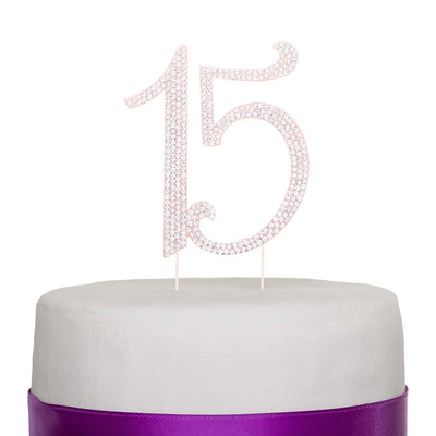 15 Cake Topper - Rose Gold
