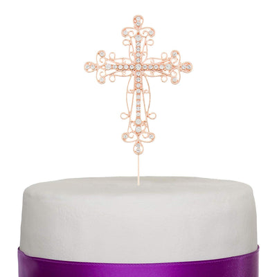 Cross Cake Topper - Rose Gold