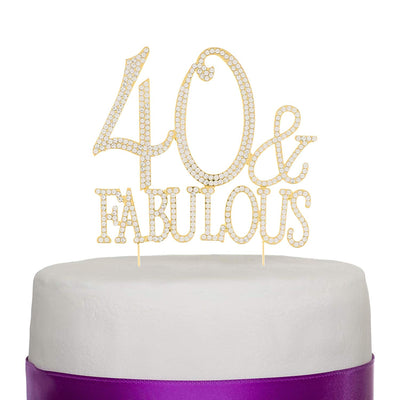 40 & Fabulous Cake Topper - Gold