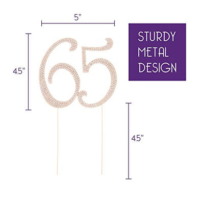 65 Cake Topper - Rose Gold