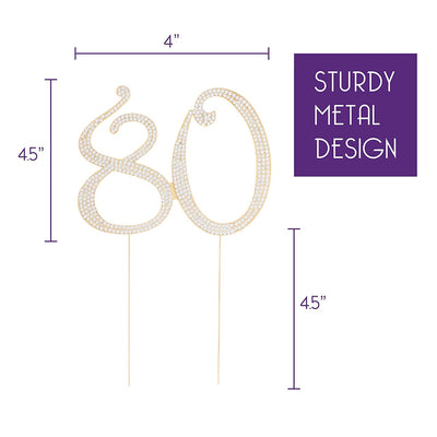80 Cake Topper - Gold