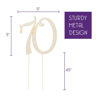 70 Cake Topper - Gold