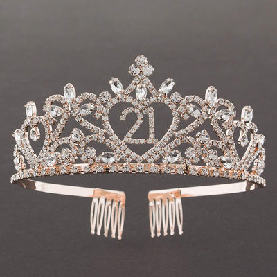 21 Tiara - Heart Rose Gold