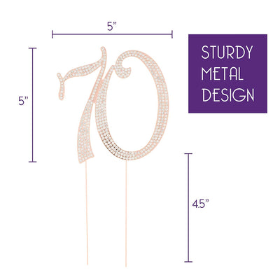 70 Cake Topper - Rose Gold
