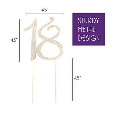 18 Cake Topper - Gold