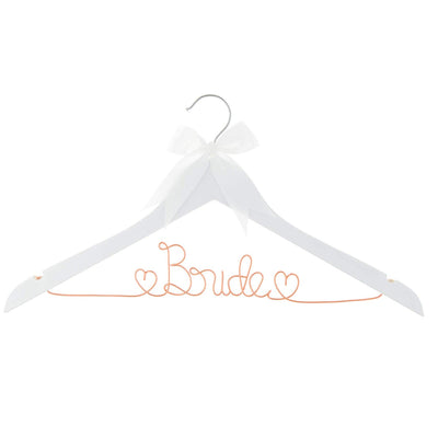 Bride to Be Wedding Dress Hanger (White with Rose Gold Wire)