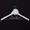 Bride Wedding Dress Hanger - White with Silver Wire and Flower