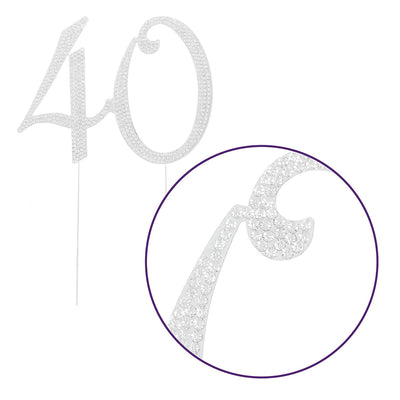 40 Cake Topper - Silver