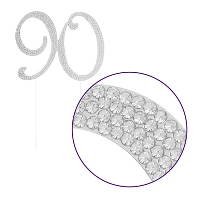90 Cake Topper - Silver