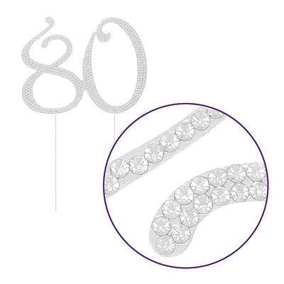 80 Cake Topper - Silver