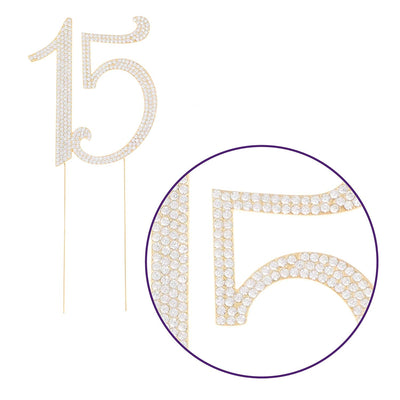 15 Cake Topper - Gold