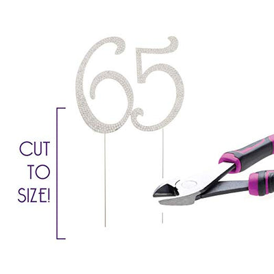65 Cake Topper - Silver