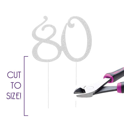 80 Cake Topper - Silver