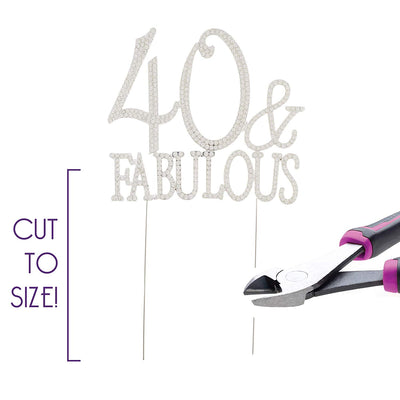 40 & Fabulous Cake Topper - Silver