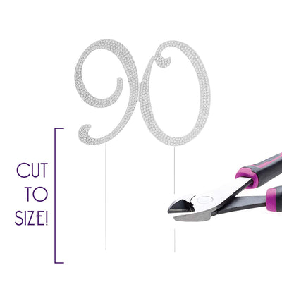90 Cake Topper - Silver