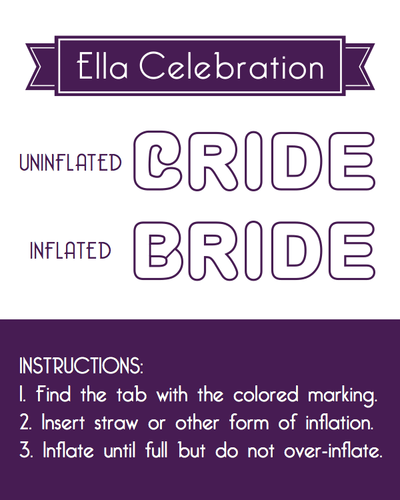 BRIDE Non-Floating Letter Balloons - 13 Inch Gold
