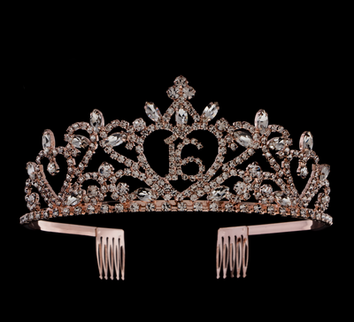 Sweet 16 Tiara - Heart Rose Gold