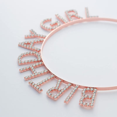 Birthday Girl Headband - Rose Gold Rhinestone