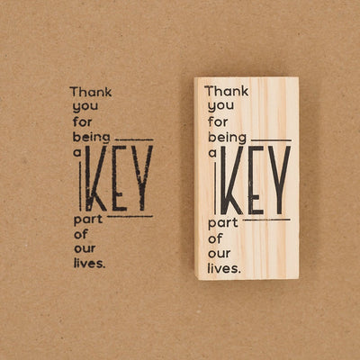 Wooden Rubber Stamp - Thank You Modern
