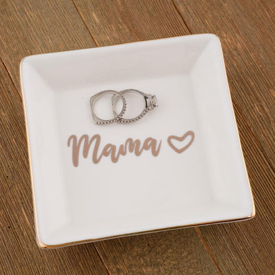 Mama Ring Dish - Square Gold