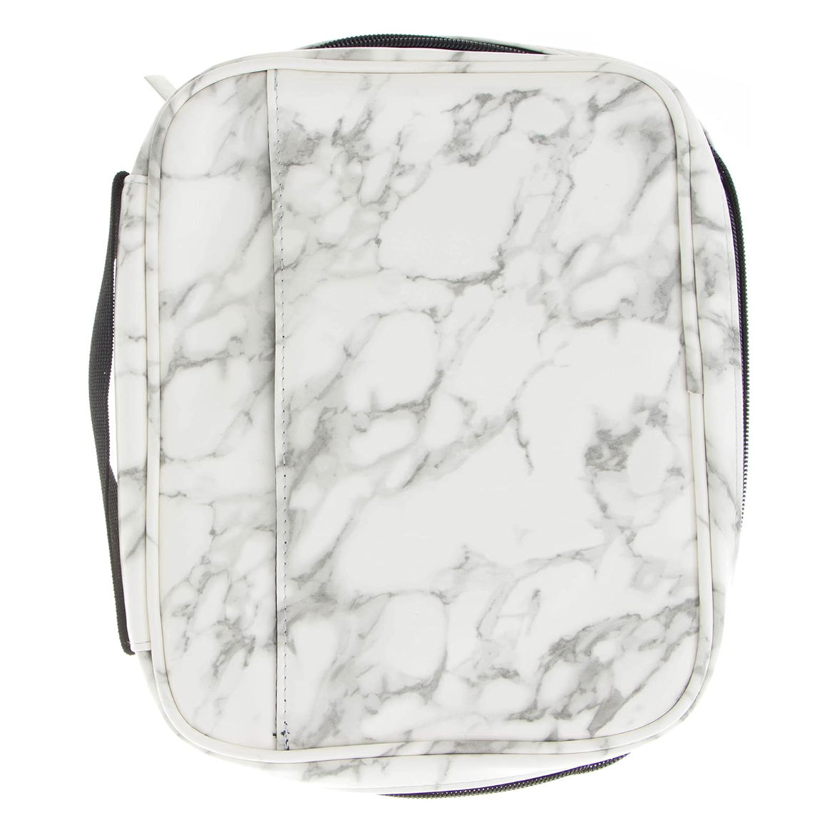 White and Gray Marble Bible Cover with Zipper and Pockets