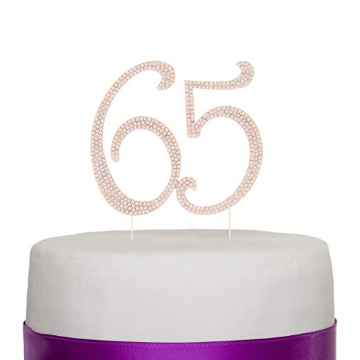 65 Cake Topper - Rose Gold