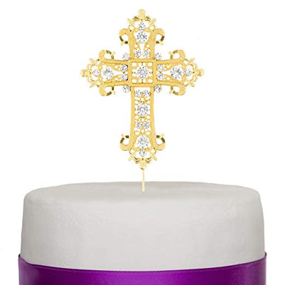 Cross Cake Topper - Elegant Gold