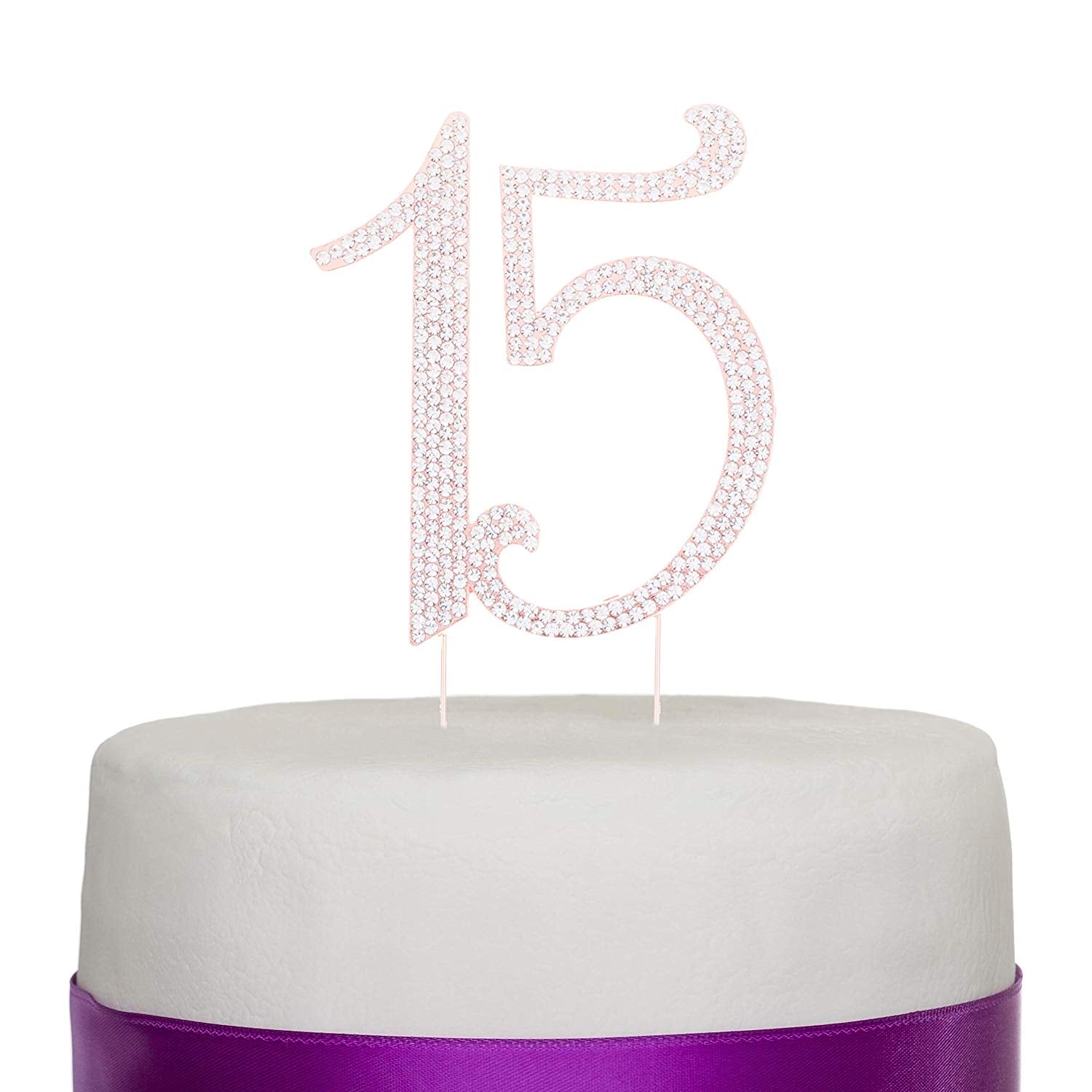 15 Cake Topper - Rose Gold