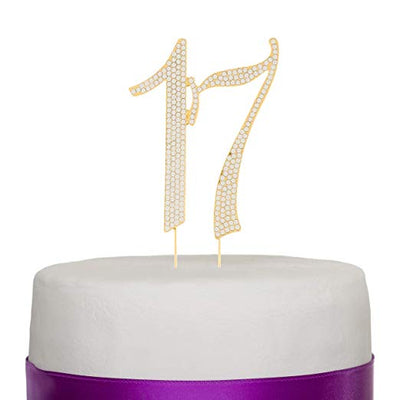 17 Cake Topper - Gold