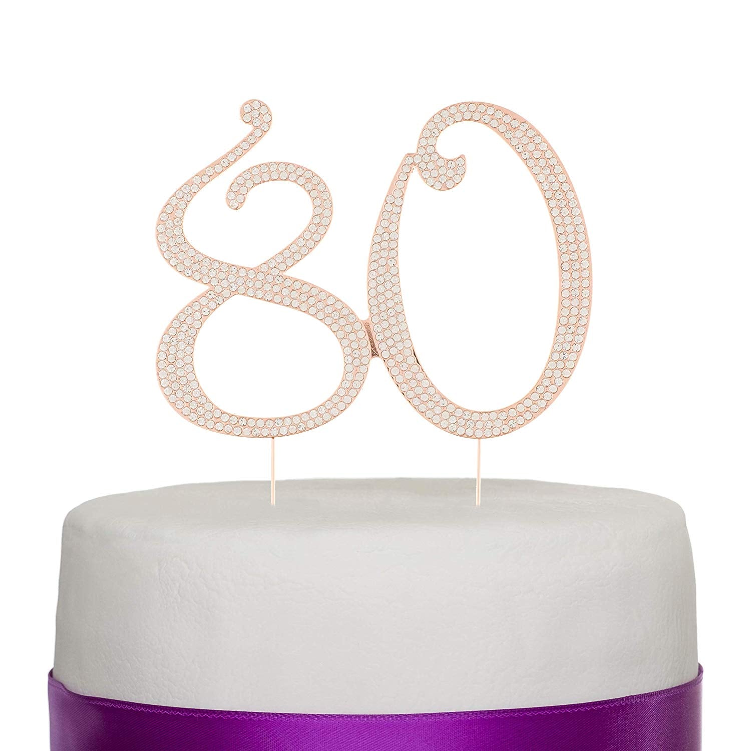 80 Cake Topper - Rose Gold