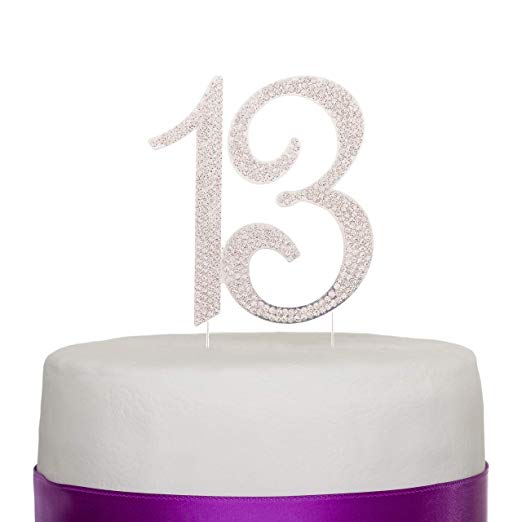 13 Cake Topper - Silver