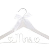 Mrs Wedding Dress Hanger (White, Silver Wire)