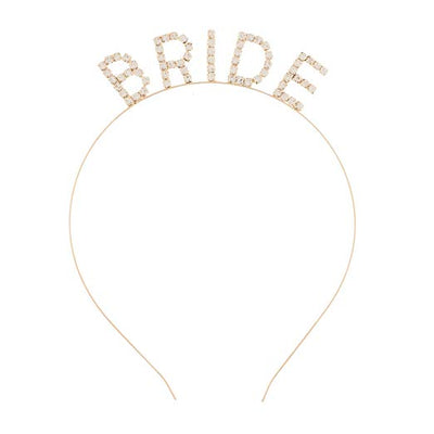 Bride Headband - Gold Rhinestone