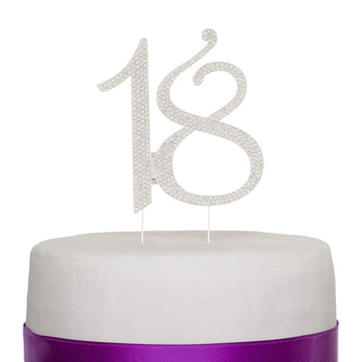 18 Cake Topper - Silver