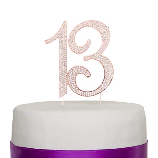 13 Cake Topper - Rose Gold