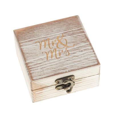 Wood Ring Bearer Box - Antique White
