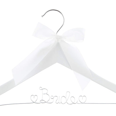 Bride Wedding Dress Hanger - White with Silver