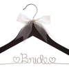 Bride Wedding Dress Hanger - Black with Silver Wire