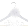 Bride Wedding Dress Hanger - White with Pearl Strand and Flower