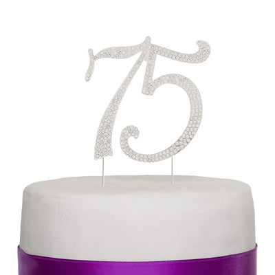 75 Cake Topper - Silver