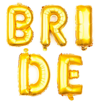 BRIDE Letter Balloons - 35 Inch Gold