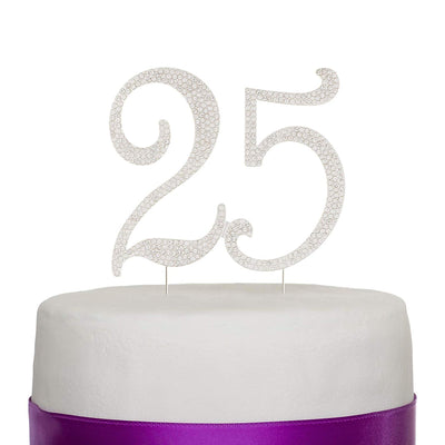 25 Cake Topper - Silver