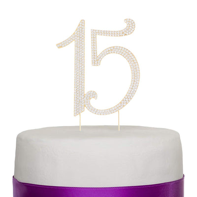 15 Cake Topper - Gold