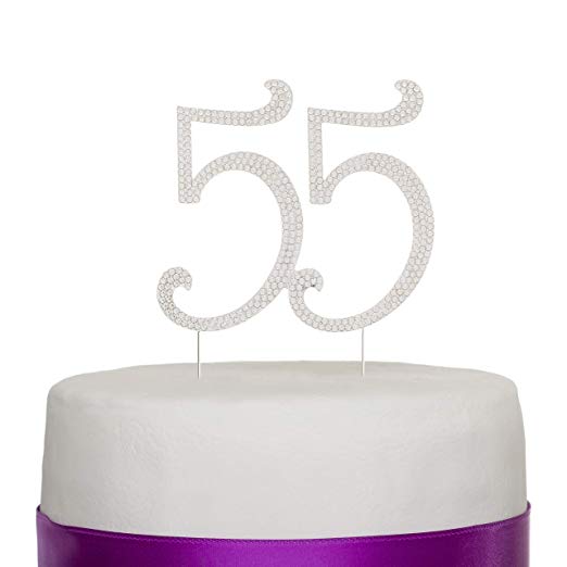 55 Cake Topper - Silver