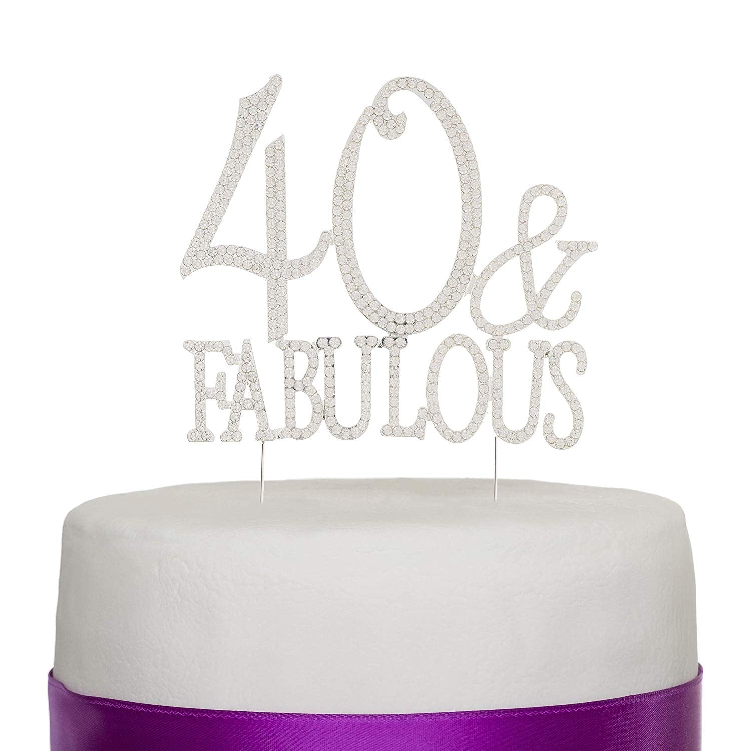 40 & Fabulous Cake Topper - Silver