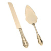 Wedding Cake Knife & Server Set - Engravable Elegant Light Gold