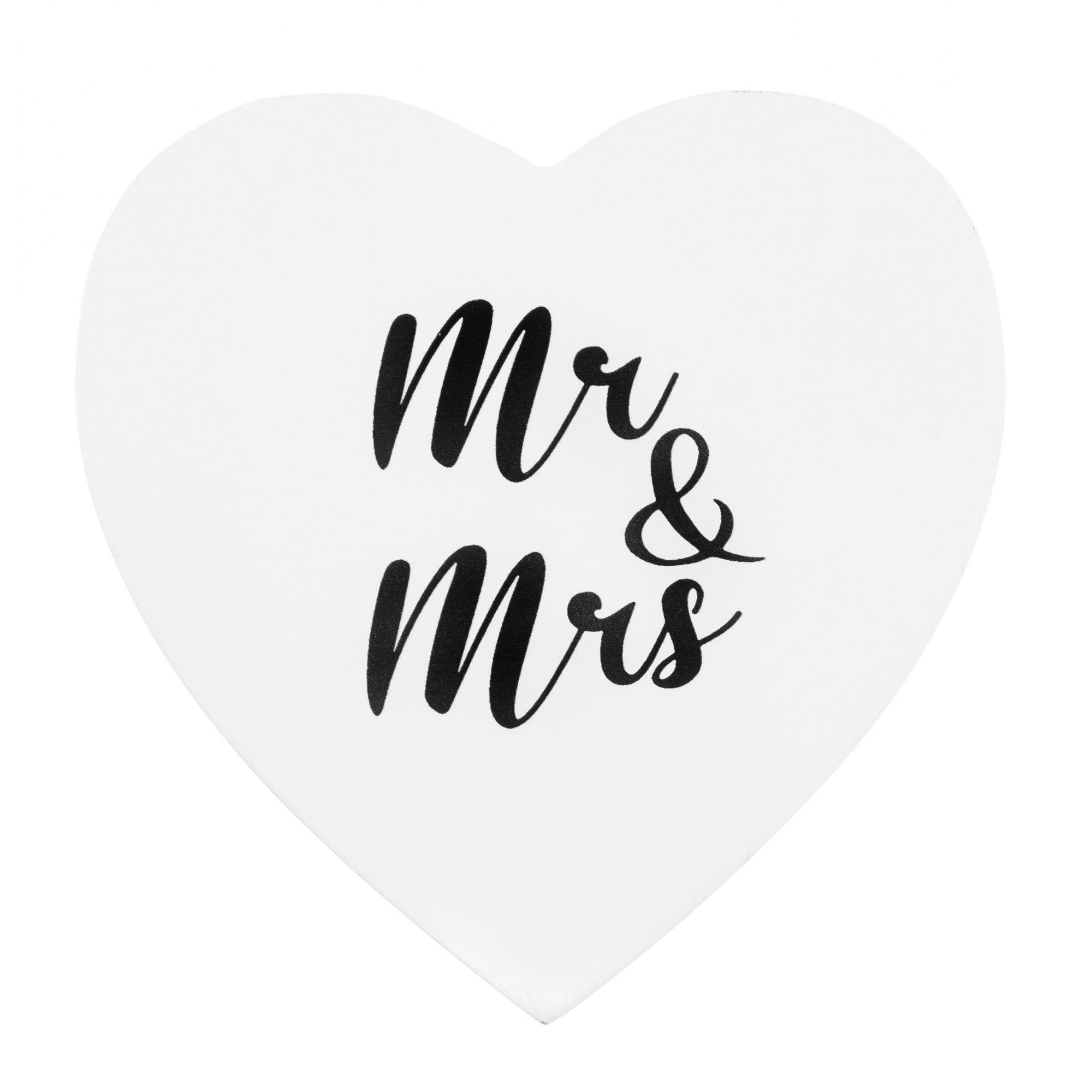 Mr & Mrs Ring Box - White & Black Heart