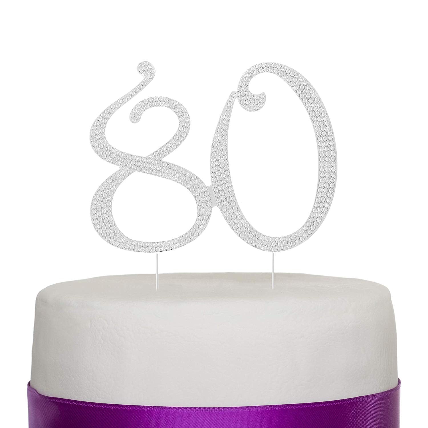 80 Cake Topper - Silver