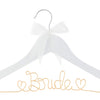 Bride Wedding Dress Hanger - White with Light Gold Wire