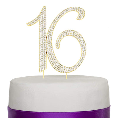 16 Cake Topper - Gold